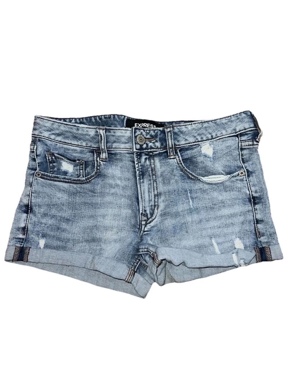 Express Cuffed Shortie Shorts Size 4 Relaxed Low Rise Stretch VGC